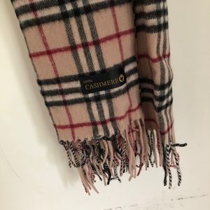 Tan Plaid Cashmere Scarf